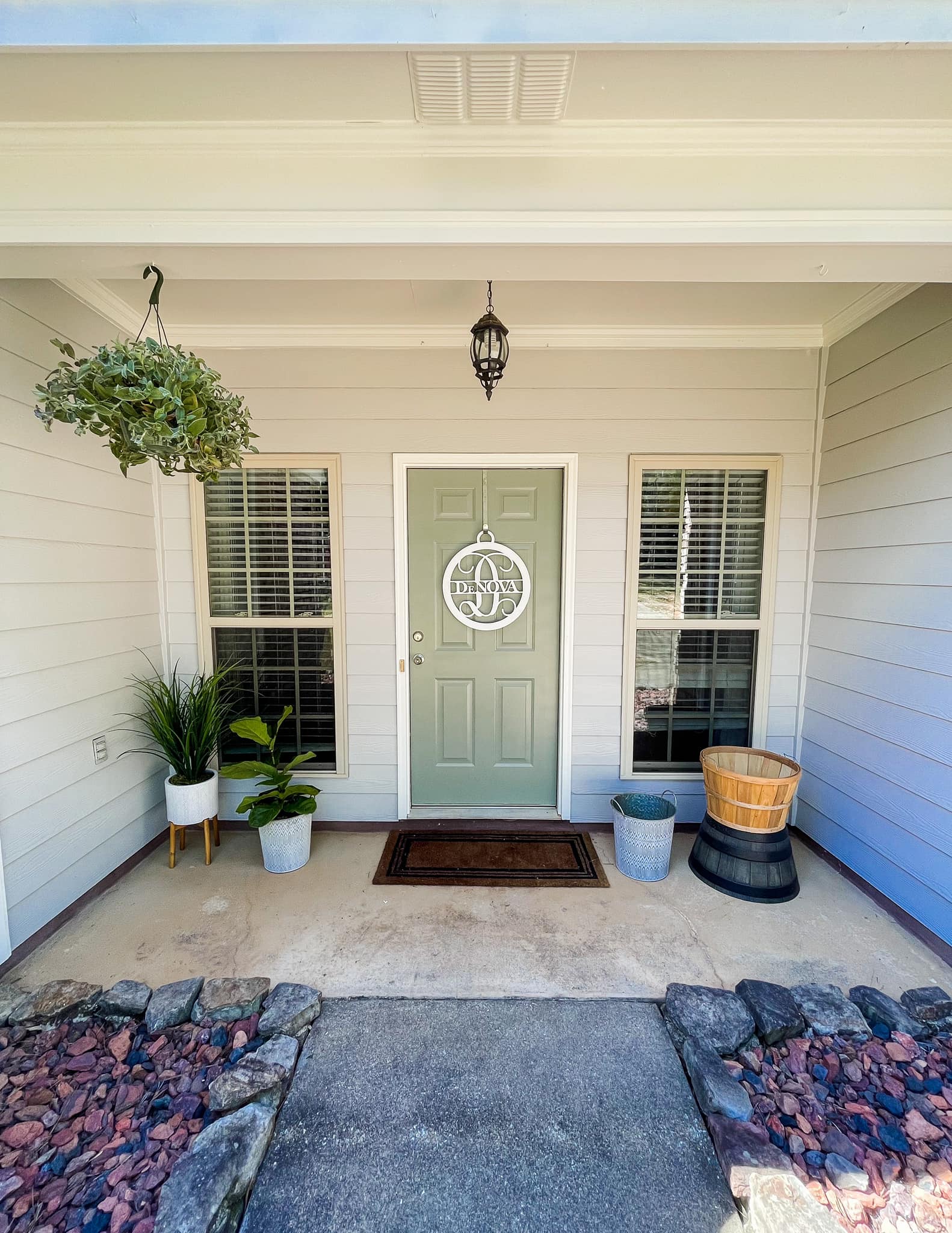 Green Door and White Wall Exterior Painting by the best painters