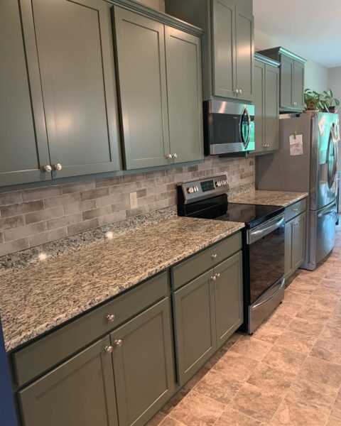 Olive Green Cabinets Project